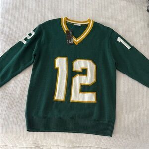 *NWT* Green and White V-Neck Sweater with Number Design